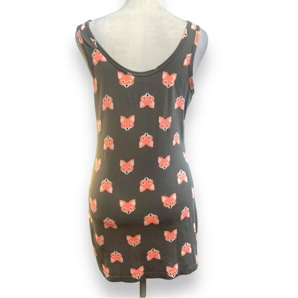NO BOUNDARIES Little Foxes knit sleeveless sheath dress Taupe & coral SZ L - Picture 3 of 12